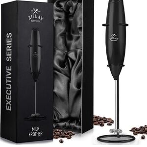 Zulay Kitchen Executive Series Milk Frother with Stand - Black